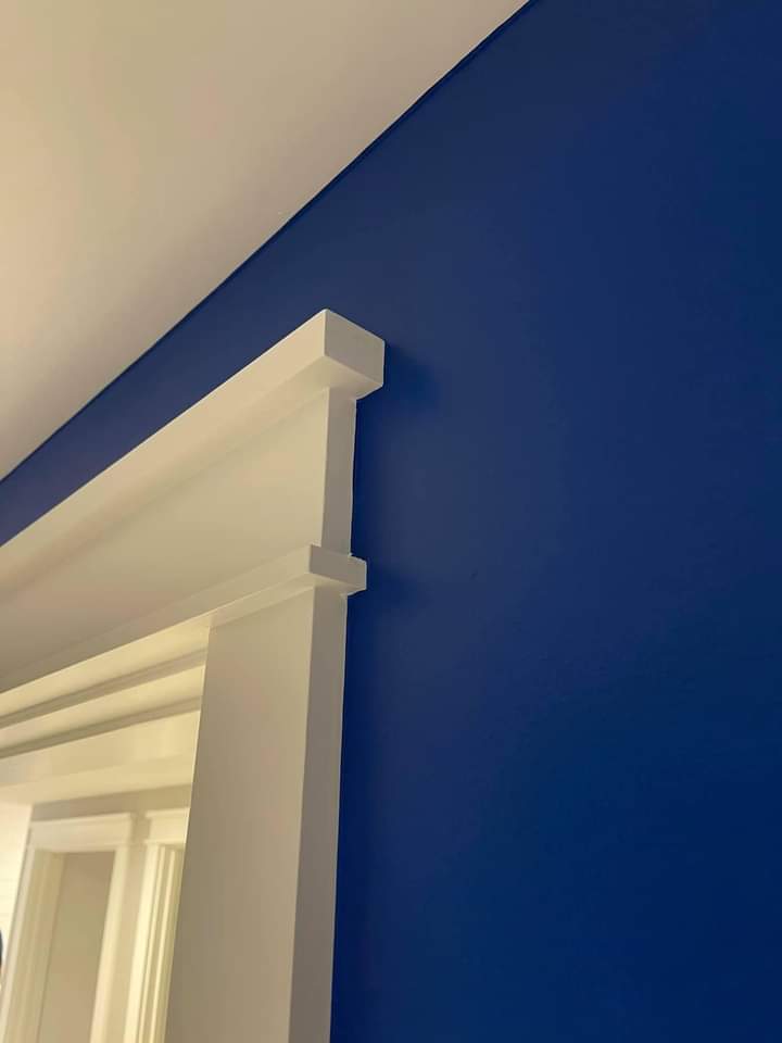 blue painted walls