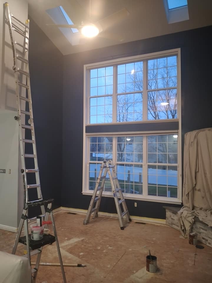 tall room being painted