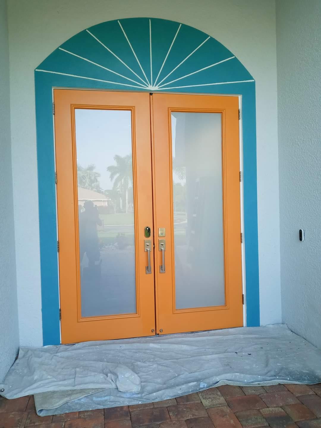 door painted orange